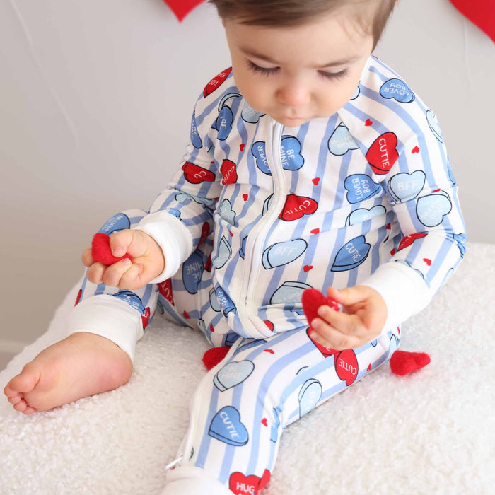 Sweet Like Candy Convertible Zip Romper in Blue
