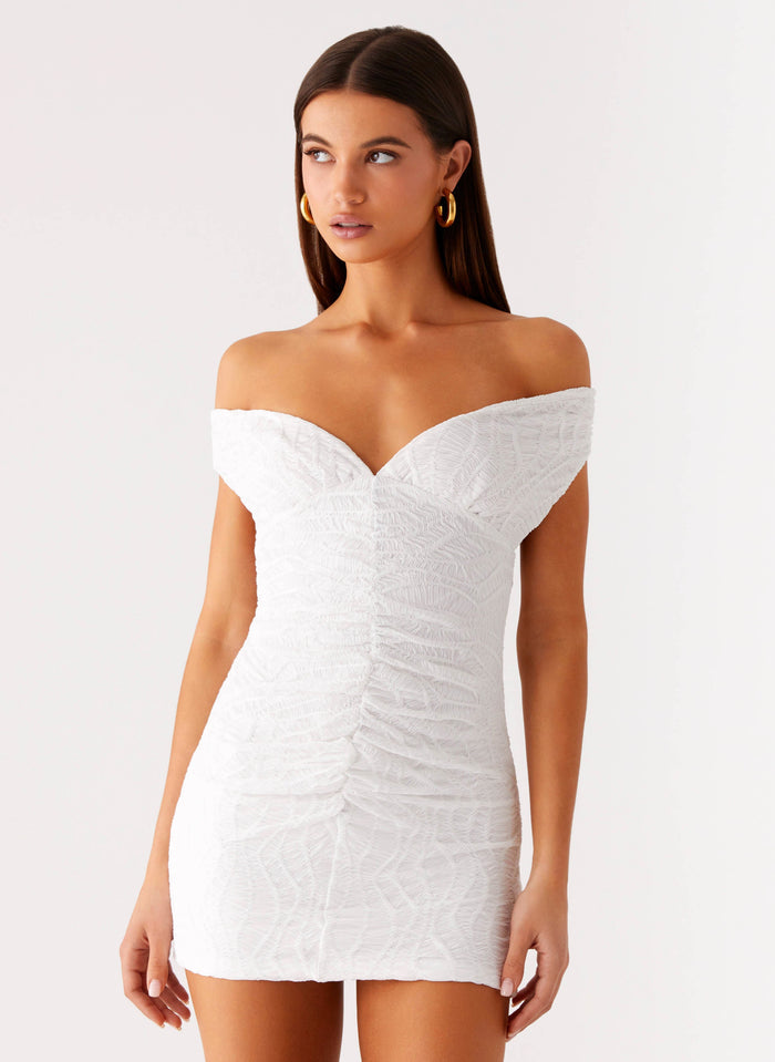 Takoda Off Shoulder Mini Dress - White