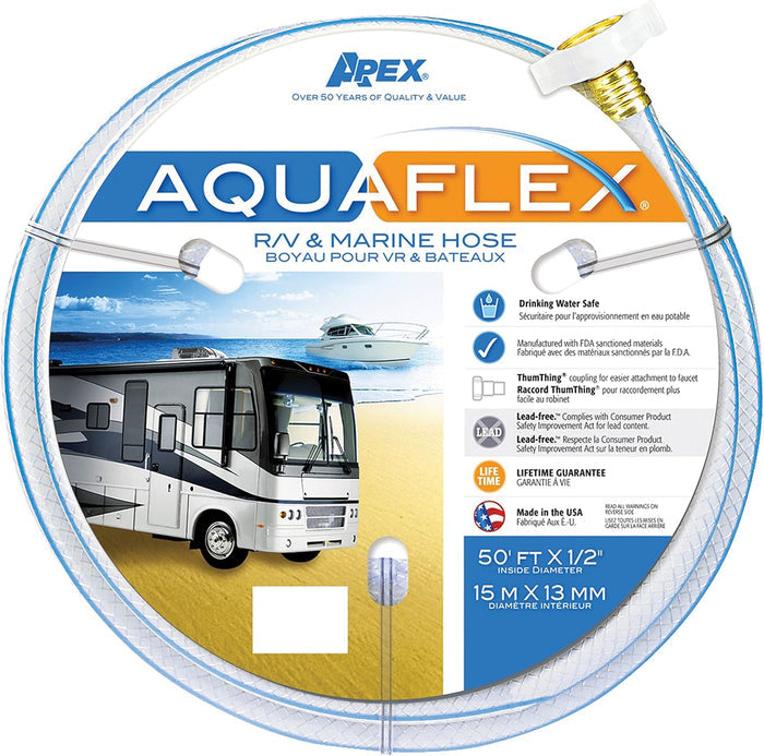 Teknor Apex AquaFlex RV Water Hose 50' Packaging - Front View | United RV Parts