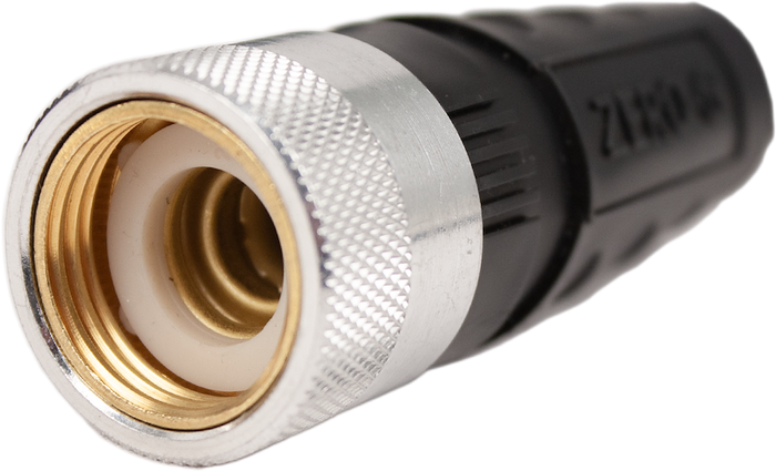 Chrome Metal RV Hose Connector - Close-Up Detail | United RV Parts