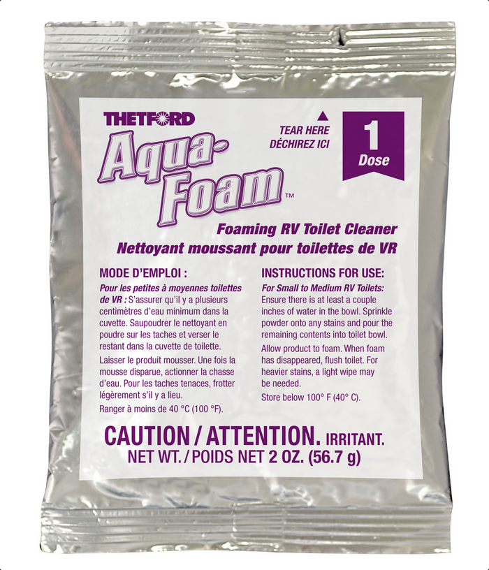 Silver Thetford Aqua-Foam Single Dose Packet - Instructions Detail | United RV Parts