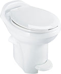 White Ceramic Thetford Style Plus RV Toilet 34429 - Side View | United RV Parts
