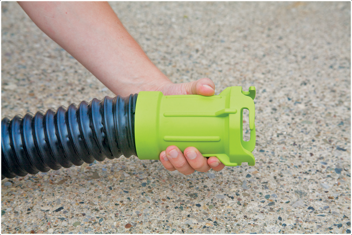 Green RV Sewer Hose Coupling - Hand Grip Detail | United RV Parts