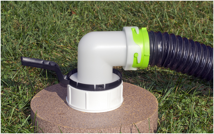 White RV Sewer Hose Elbow Connection - Ground Installation | United RV Parts