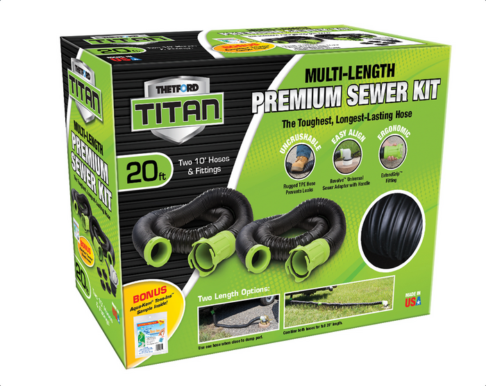 Thetford Titan Premium RV Sewer Kit Packaging - Product Box Front | United RV Parts