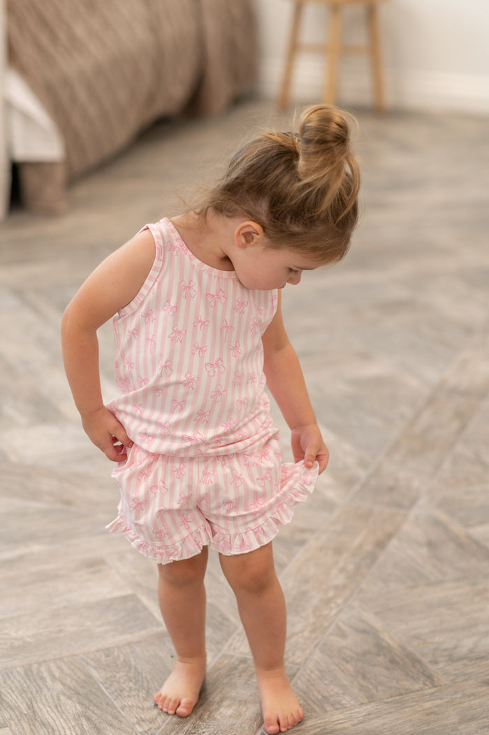 Tie The Knot Bamboo Ruffle Shorts