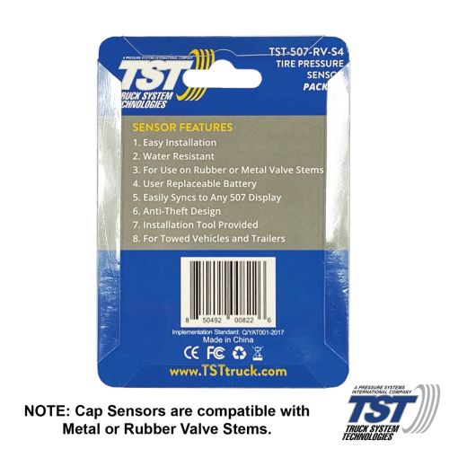 TST 507 TPMS Features List - Back Package Information | United RV Parts