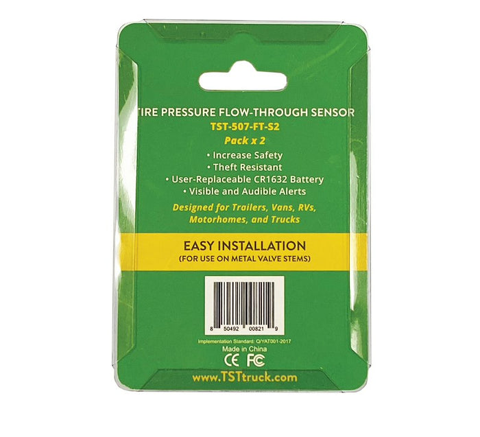 Green TST Tire Pressure Monitor Sensor Package - Back View | United RV Parts