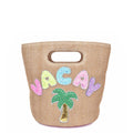 Vacay Patched Mini Straw Top-Handle Bag