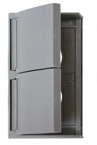 Gray Valterra DG80SVP 15 Amp Decor Receptacle with Cover Open - Front View | United RV Parts