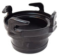 Black ABS 3 Inch Straight Hose Adapter with Bayonet Fitting - Angle View | United RV Parts