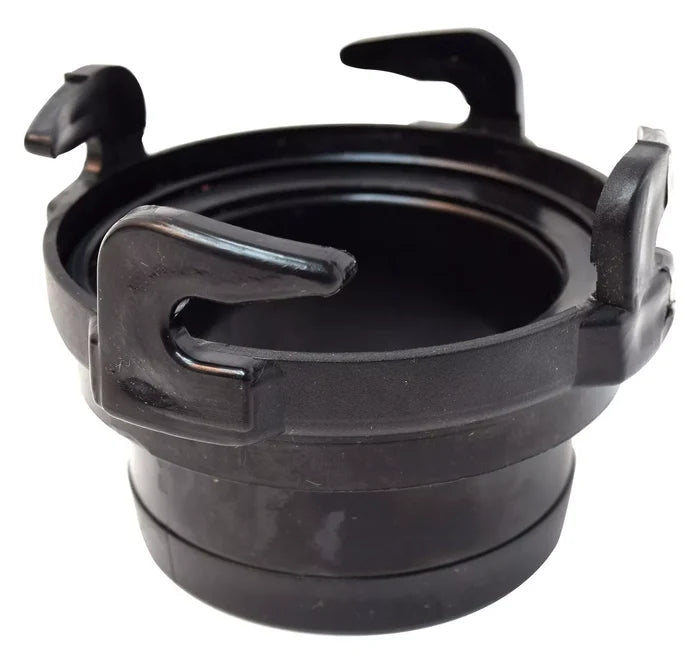 Black ABS 3 Inch Straight Hose Adapter with Bayonet Fitting - Angle View | United RV Parts