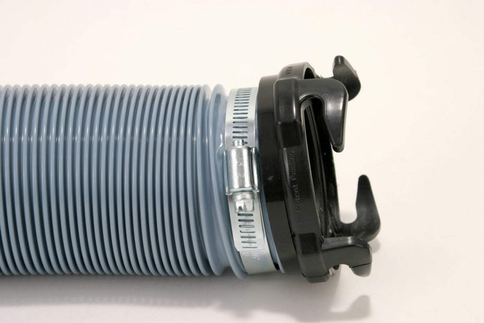 Valterra T1024-2 Hose Adapter Connected to Grey Sewer Hose - In Use | United RV Parts