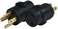 Black Valterra 30 Amp to 50 Amp RV Power Adapter - Side View | United RV Parts