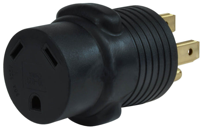 Black Valterra 30 Amp to 50 Amp RV Power Adapter - Back View | United RV Parts