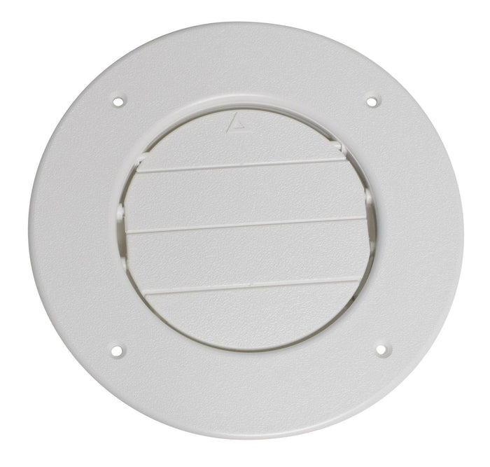 White Plastic 4 Inch Spaceport AC Vent - Front View | United RV Parts