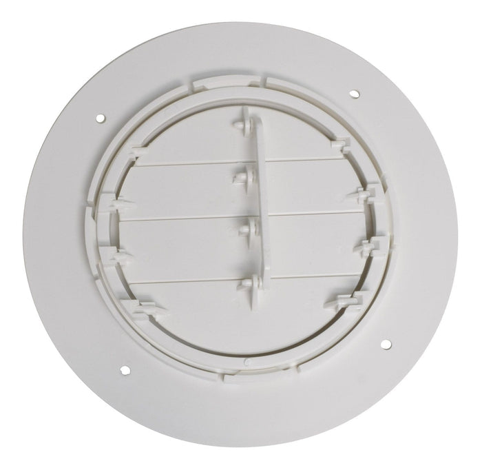 White Plastic 4 Inch Spaceport AC Vent - Back Installation View | United RV Parts