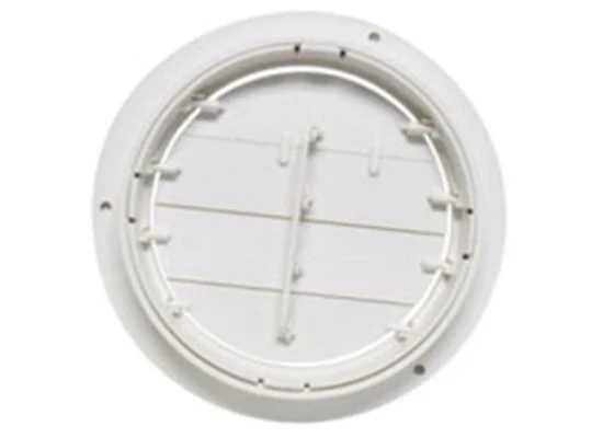 White 5-Inch Round RV Ceiling Register - Back View with Mounting Clips | United RV Parts