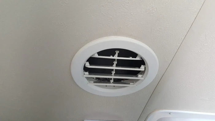 Valterra A10-3358VP Ceiling Register Installed in RV - In Use View | United RV Parts