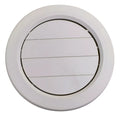 White Plastic 5 Inch Round A/C Ceiling Register with Adjustable Louvers - Front View | United RV Parts