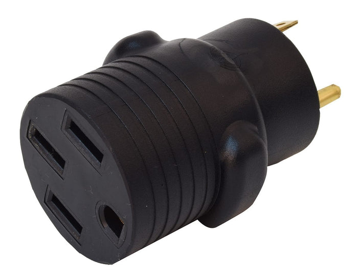 Black Valterra RV Adapter A10-3050A 50 Amp Female Receptacle End Close-Up Detail | United RV Parts