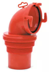 Red Plastic RV Sewer Coupler - Side View | United RV Parts