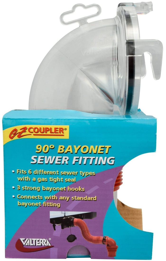 Valterra EZ Coupler 90 Degree Bayonet Sewer Fitting - Product Package | United RV Parts