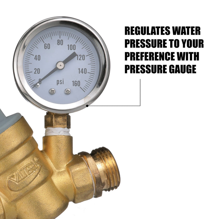 Valterra A01-1117VP Water Regulator Pressure Gauge Close-Up Detail | United RV Parts
