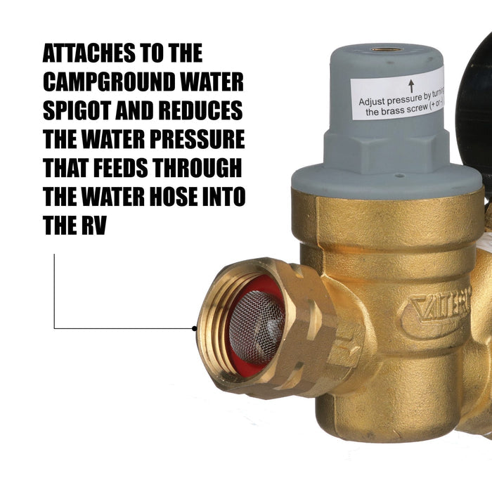 Valterra A01-1117VP Fresh Water Regulator Inlet Connection Detail View | United RV Parts