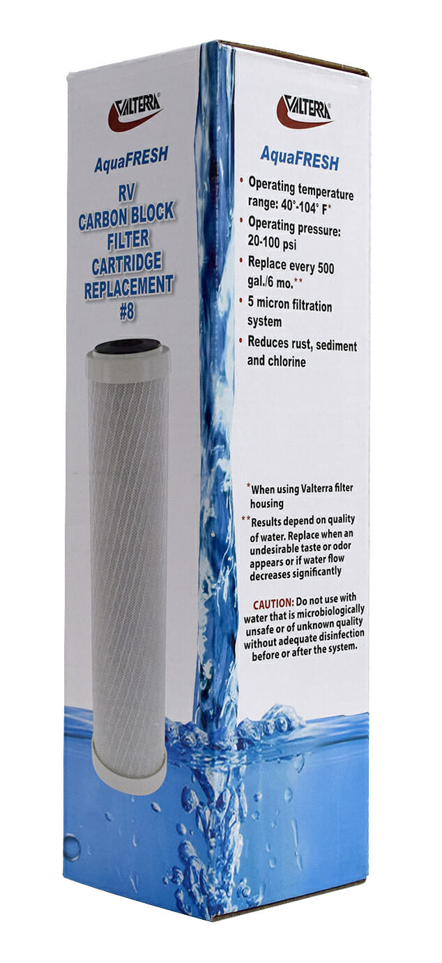 Valterra AquaFresh Carbon Block Filter Cartridge - Retail Package | United RV Parts