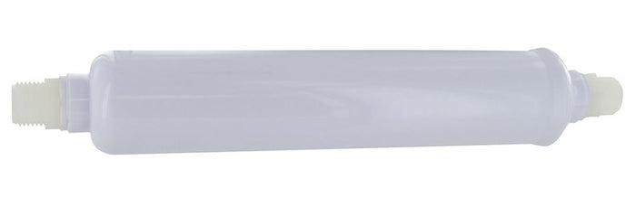 White Inline Water Filter Cartridge with 1/2 Inch Fittings - Top View | United RV Parts