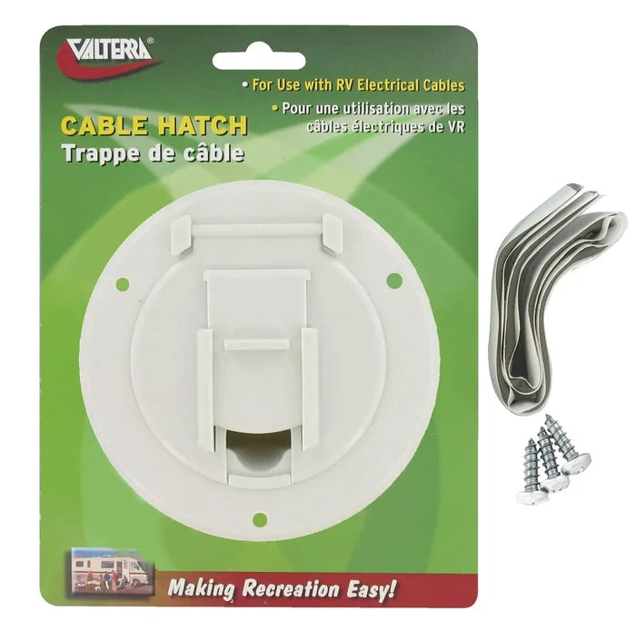 White Plastic Valterra Cable Hatch A10-2140VP - Package Display | United RV Parts