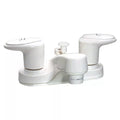White Plastic RV Lavatory Faucet Tub Diverter 4-Inch Deck Mount - Front View | United RV Parts