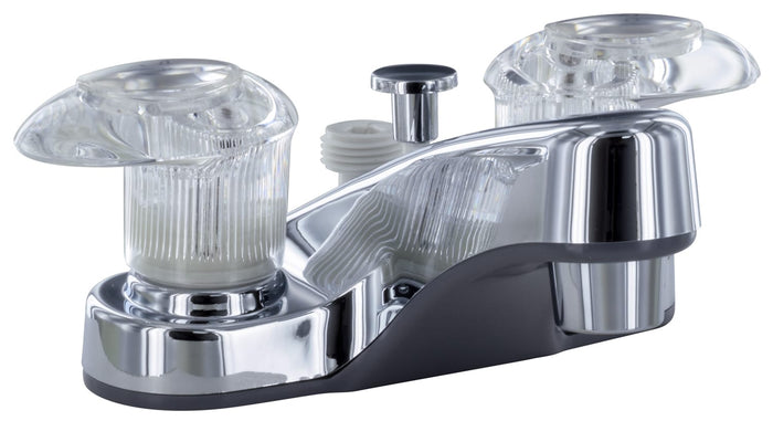 Chrome Valterra Catalina 4 Inch RV Lavatory Faucet - Side Angle View | United RV Parts