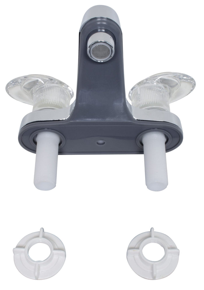 Chrome Valterra Catalina RV Faucet - Bottom View with Installation Components | United RV Parts