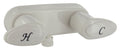 White Valterra Catalina 4" RV Shower Valve with H/C Handles - Side Angle | United RV Parts