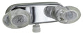 Chrome Valterra Catalina 4" RV Shower Valve with Clear Hot Cold Knobs - Front View | United RV Parts