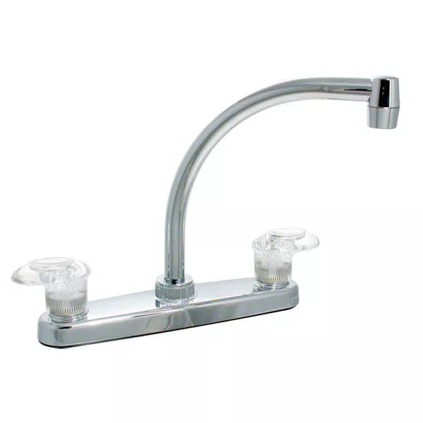 Chrome Valterra Catalina 8" RV Hi Arc Kitchen Faucet 2-Handle - Front View | United RV Parts