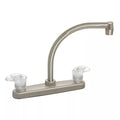 Nickel Hi-Arc RV Kitchen Faucet Two-Handle - Front View | United RV Parts