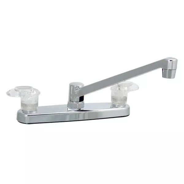 Chrome Valterra Catalina 8" RV Kitchen Faucet Dual-Handle - Side View | United RV Parts
