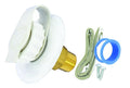 White ABS RV City Water Inlet with Brass Fitting and Hardware Kit - Exploded View | United RV Parts