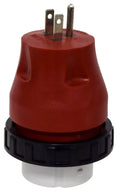 Red PVC Valterra 15 Amp to 50 Amp RV Electrical Adapter Plug A10-1550DA - Front View | United RV Parts