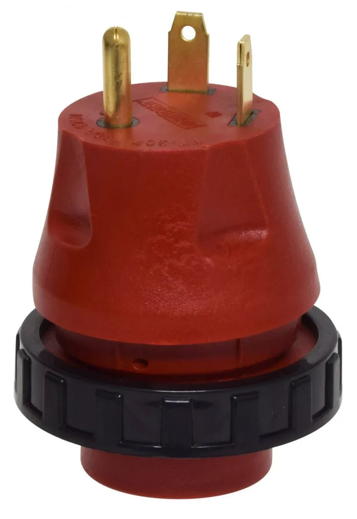 Red Valterra 30 Amp to 30 Amp Detachable RV Adapter Plug A10-3030DA - Front View | United RV Parts