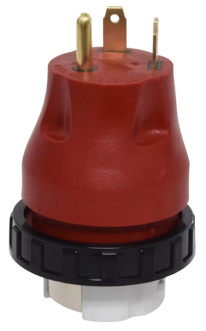 Red Valterra 30 Amp to 50 Amp RV Adapter Plug A10-3050DA - Front View | United RV Parts