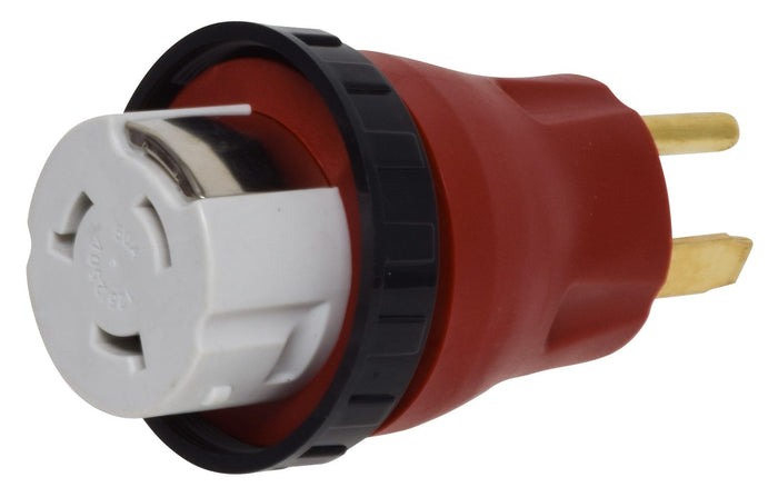 Red Valterra 50 Amp Detachable Adapter Plug - Side Angle | United RV Parts