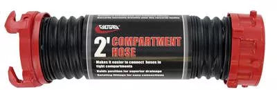 Black Valterra Dominator 2ft RV Sewer Hose D04-0202 with Red Fittings - Product View | United RV Parts