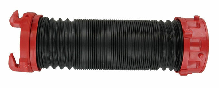 Black Corrugated RV Sewer Hose with Red End Connectors - Extended View | United RV Parts