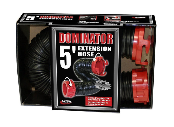 Black Valterra Dominator 5ft RV Sewer Hose Extension D04-0205 - Packaging View | United RV Parts