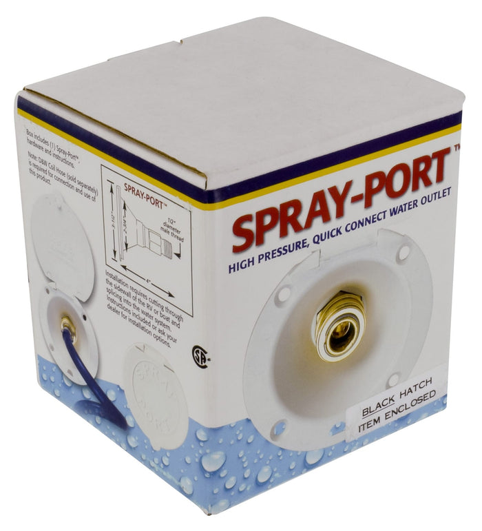 Valterra Spray Port PF147006 Retail Package - Product Box with Installation Diagram | United RV Parts
