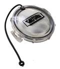 Clear Plastic 3-Inch RV Sewer Hose Cap with Tether - Top View | United RV Parts